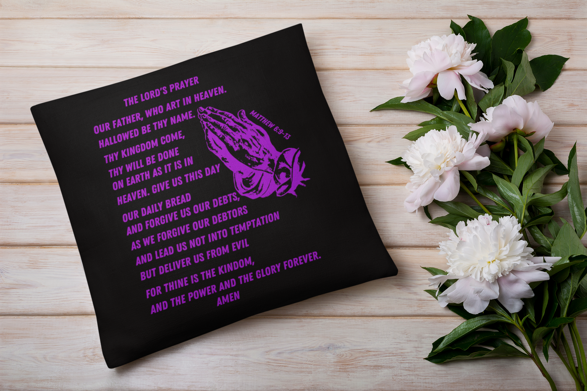 Lord's Prayer Pillow Purple