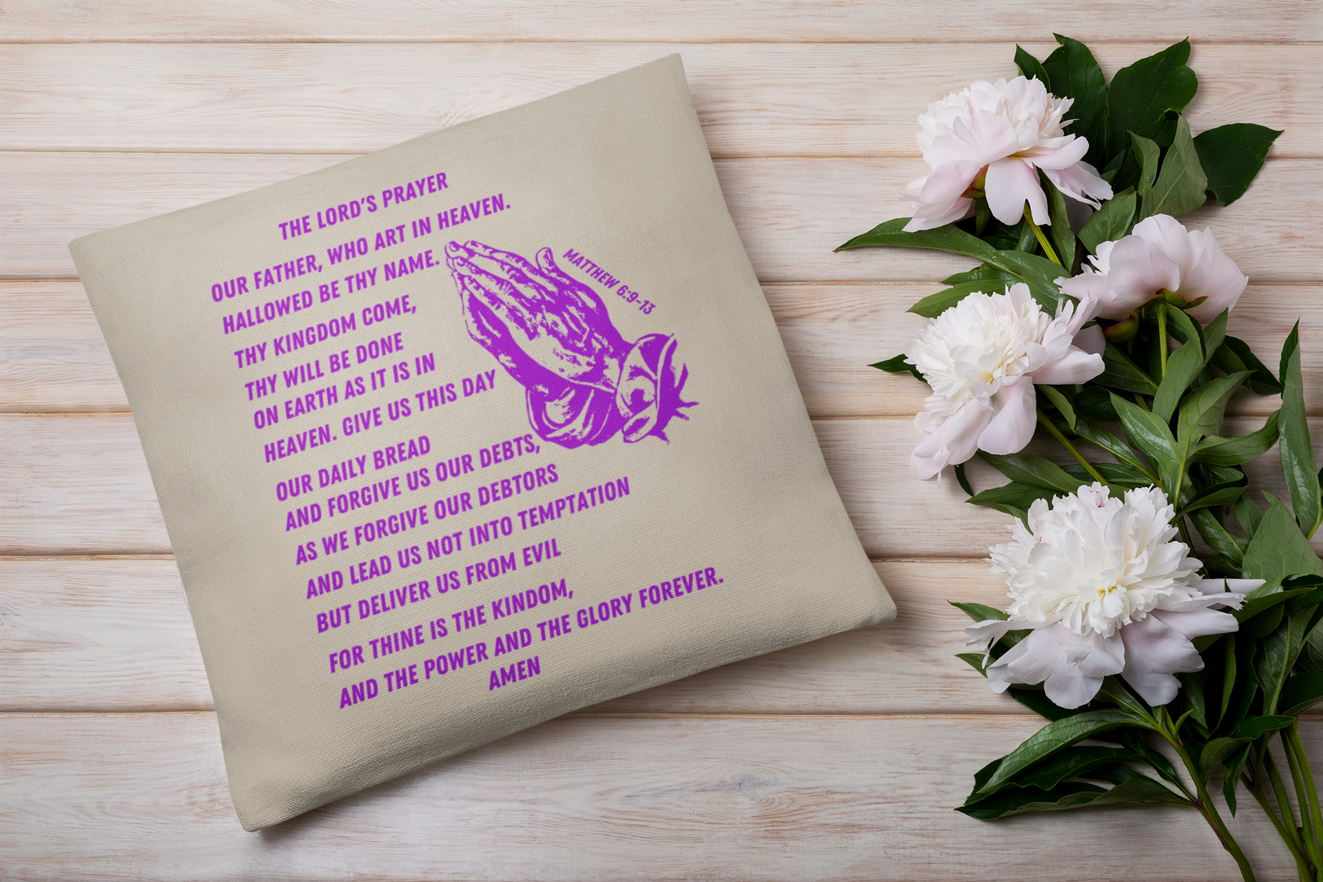 Lord's Prayer Pillow Purple