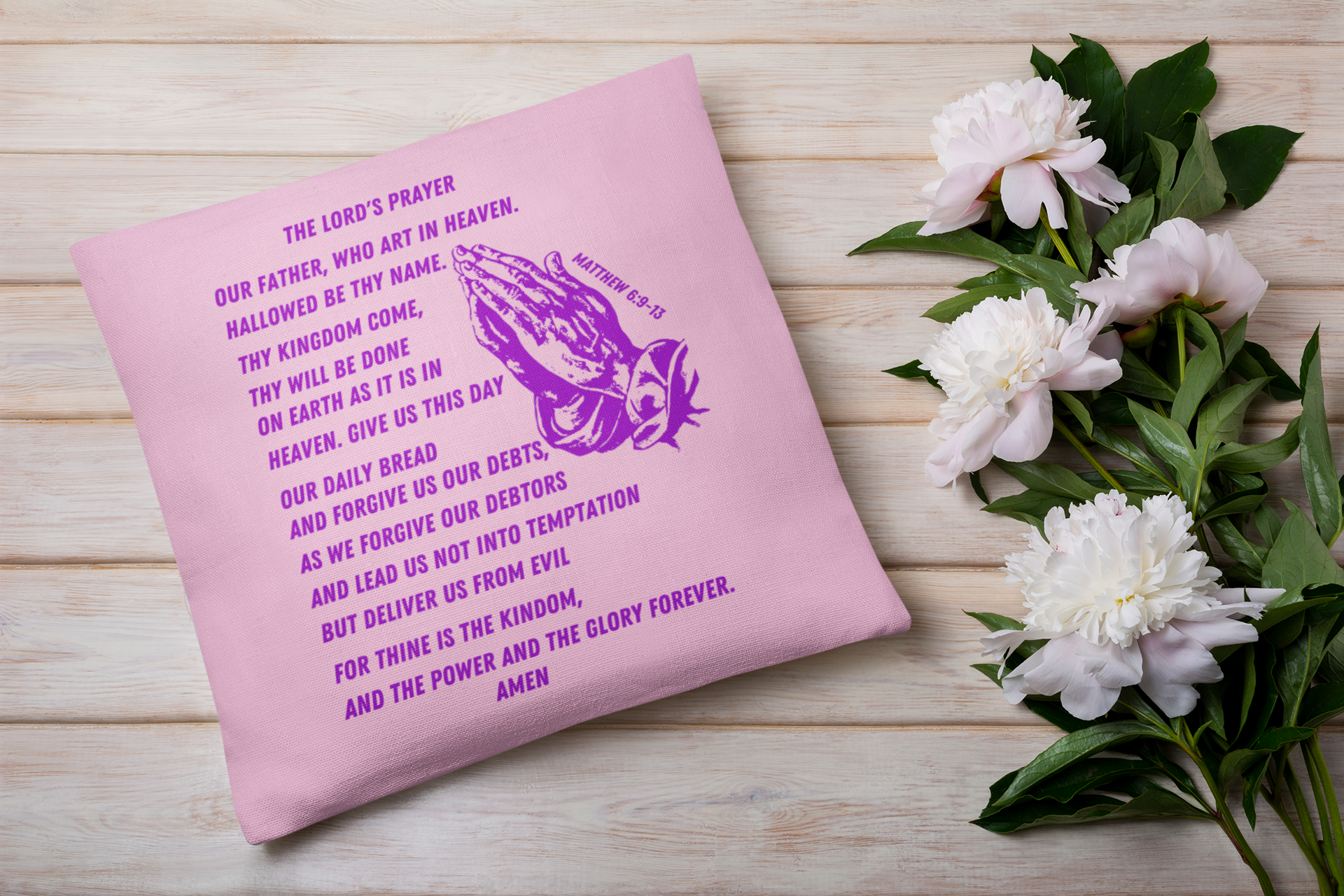 Lord's Prayer Pillow Purple