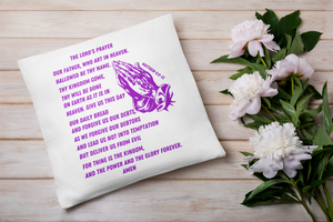 Lord's Prayer Pillow Purple