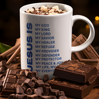 Jesus Is Christian Mug Blue