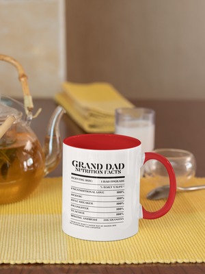 Nutrition Facts Accent Mug - Grand Dad