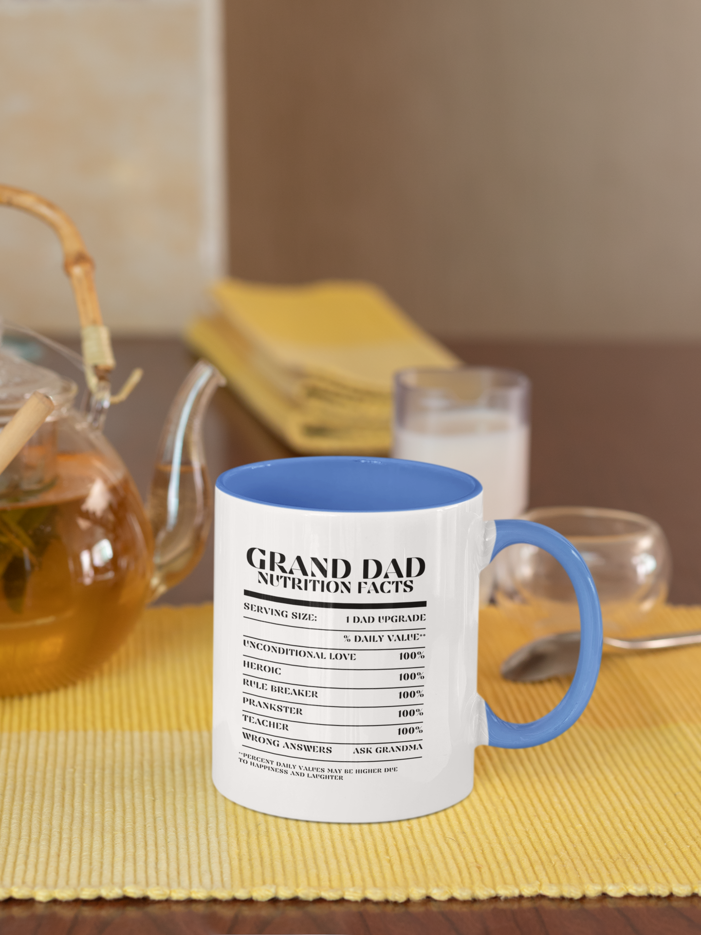Nutrition Facts Accent Mug - Grand Dad