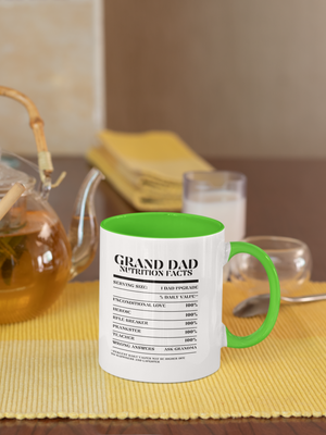 Nutrition Facts Accent Mug - Grand Dad