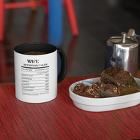 Nutrition Facts Accent Mug - Wife