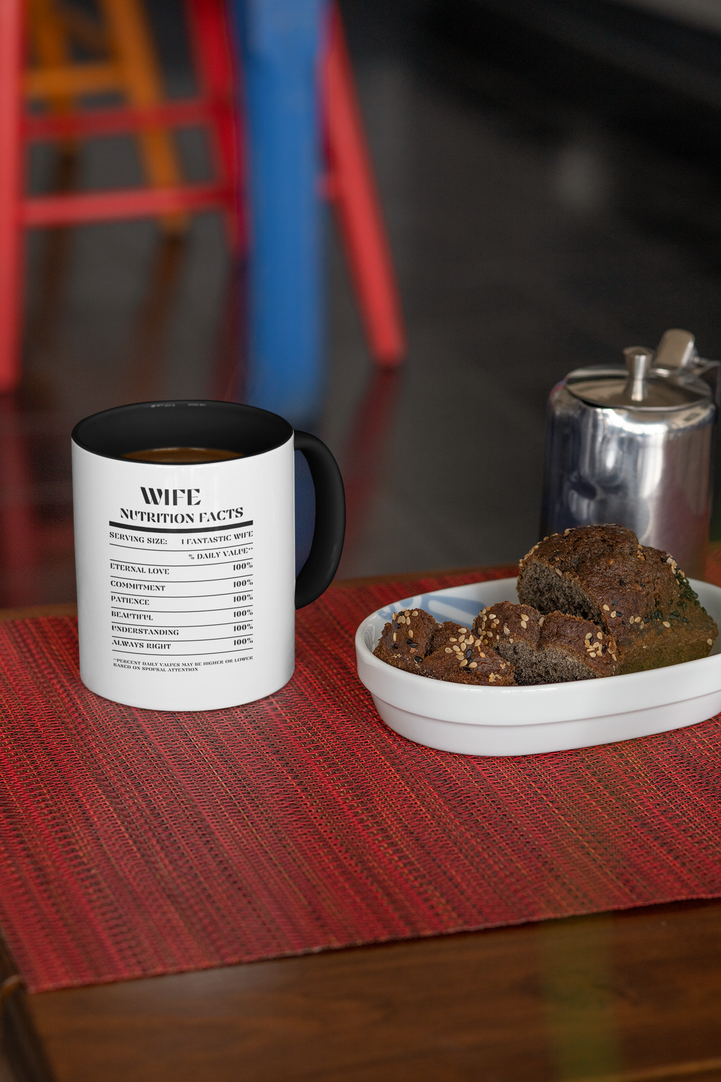 Nutrition Facts Accent Mug - Wife