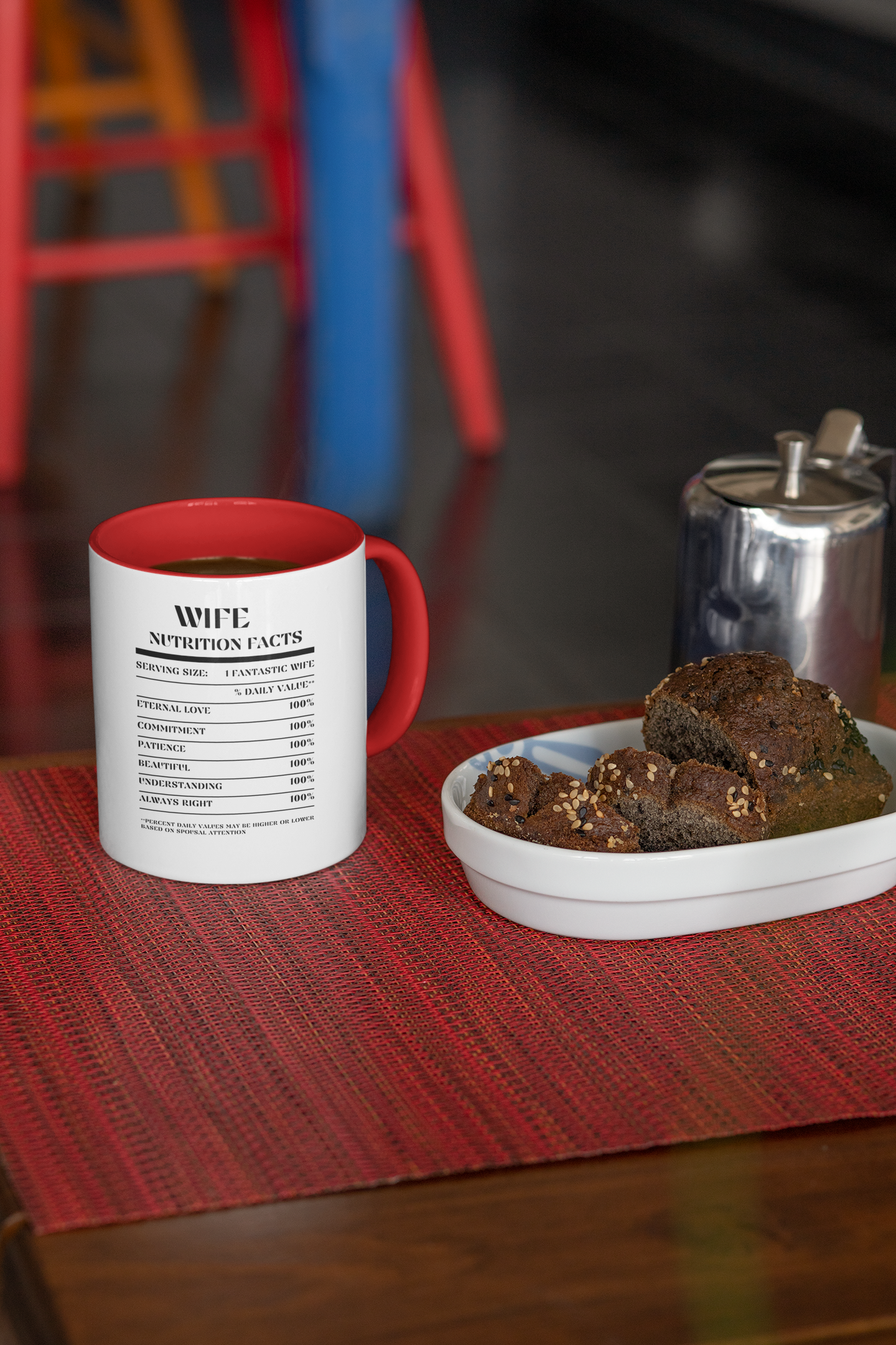 Nutrition Facts Accent Mug - Wife