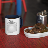 Nutrition Facts Accent Mug - Wife