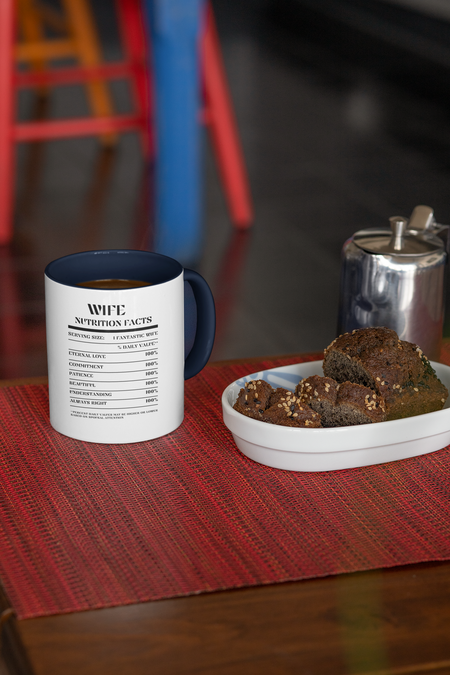 Nutrition Facts Accent Mug - Wife