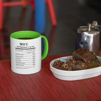 Nutrition Facts Accent Mug - Wife