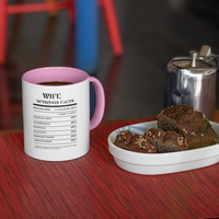 Nutrition Facts Accent Mug - Wife