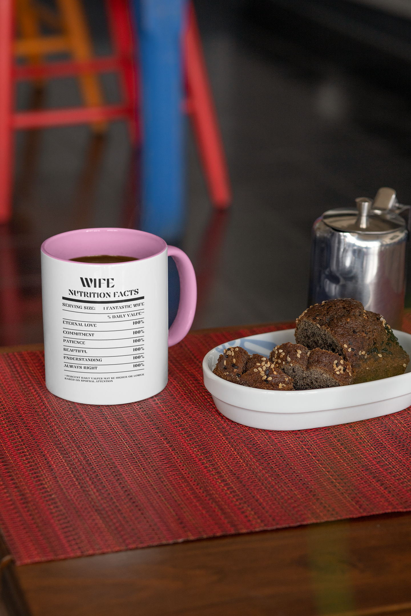 Nutrition Facts Accent Mug - Wife