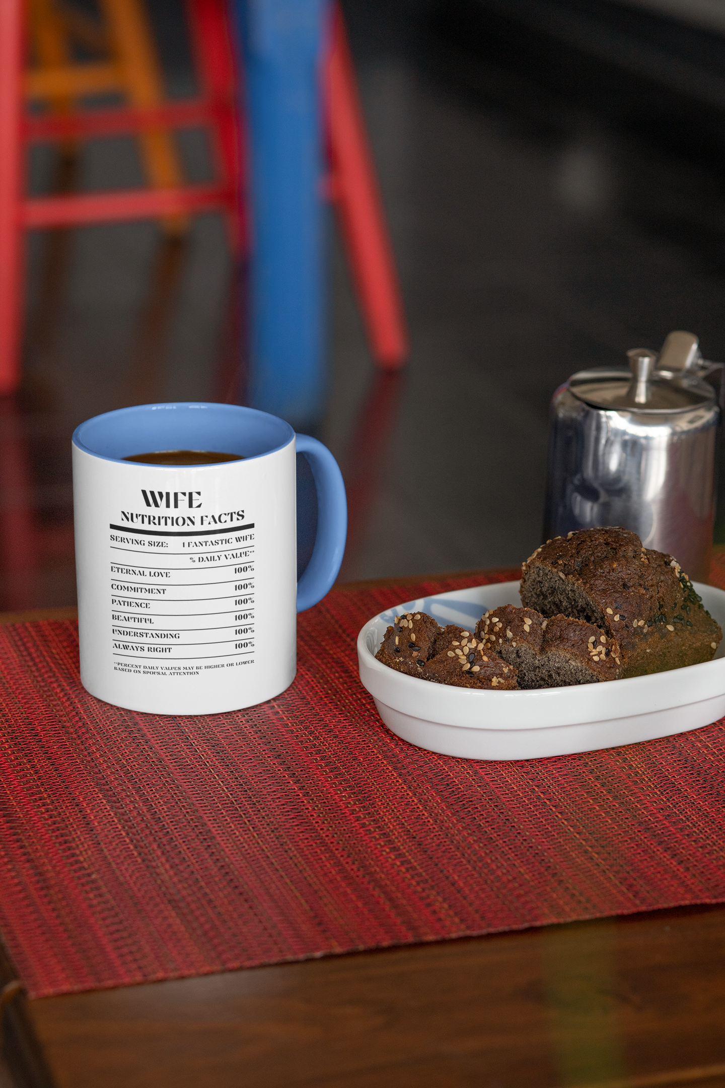 Nutrition Facts Accent Mug - Wife