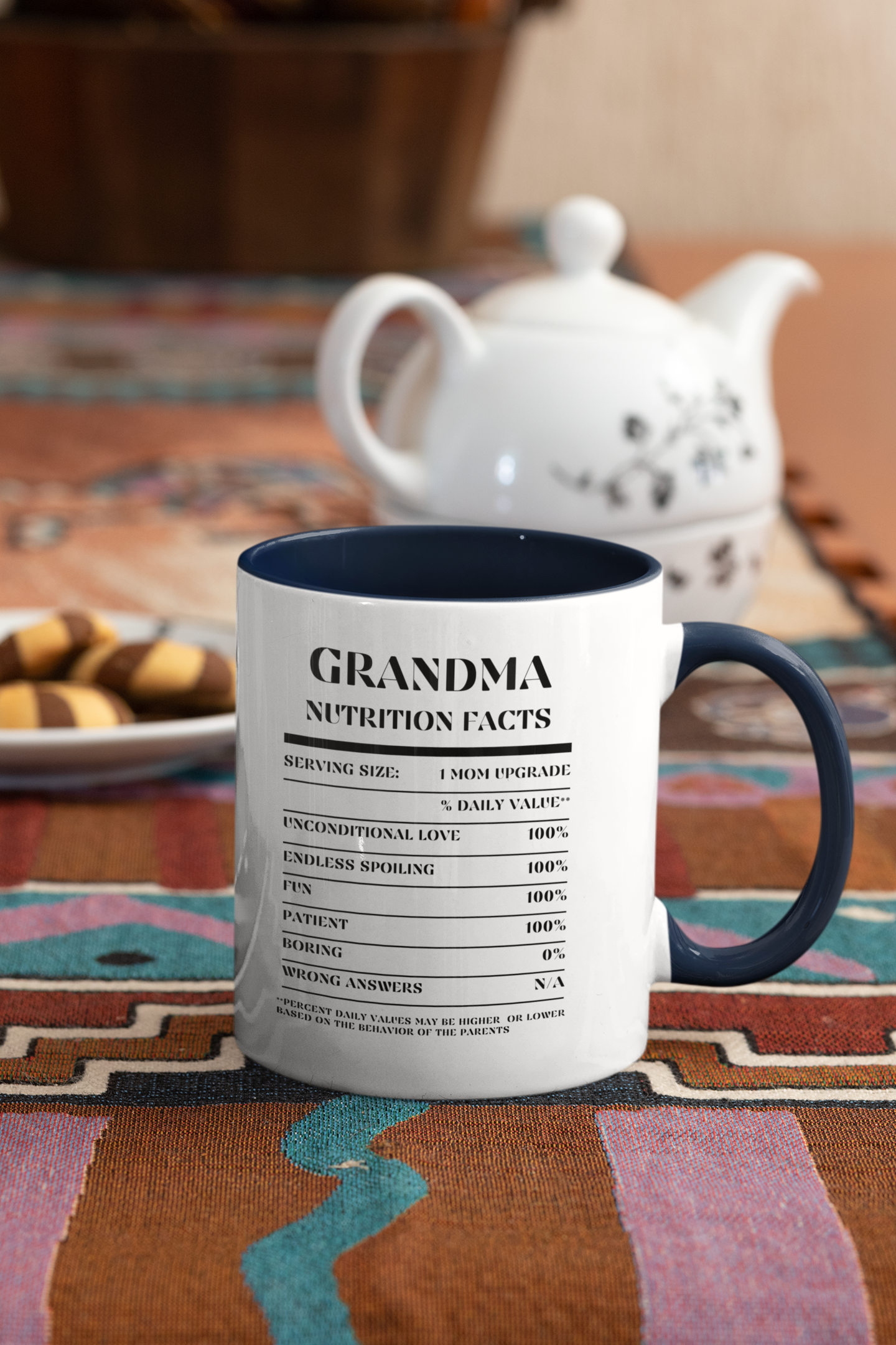 Nutrition Facts Accent Mug - Grandma