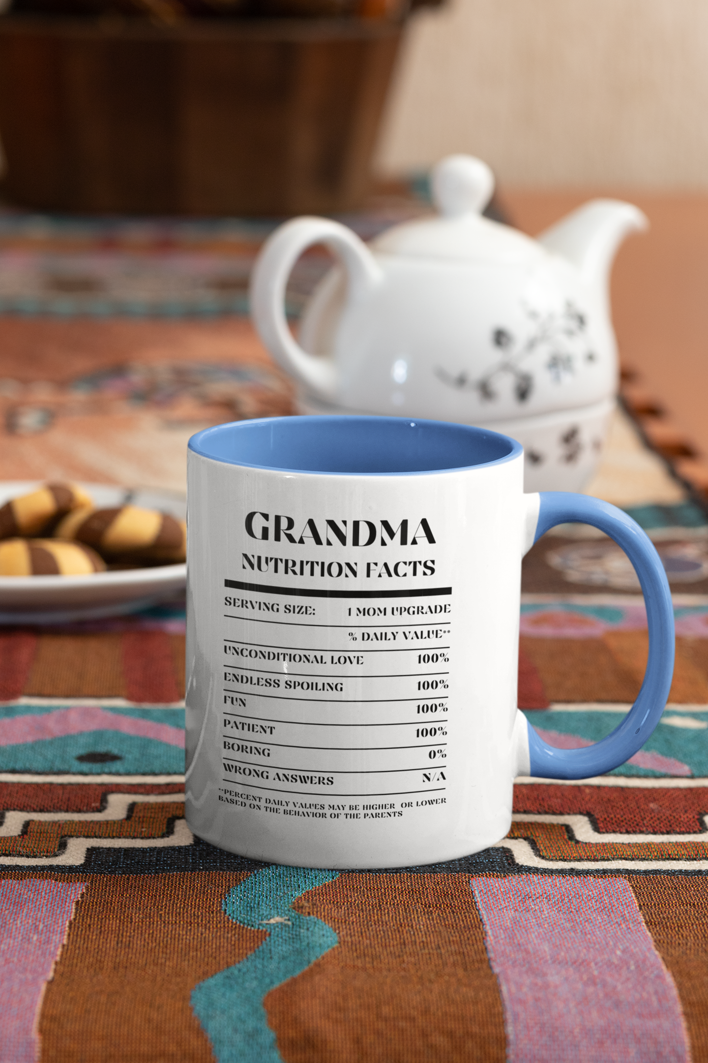 Nutrition Facts Accent Mug - Grandma