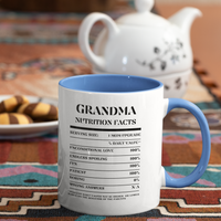 Nutrition Facts Accent Mug - Grandma