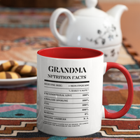 Nutrition Facts Accent Mug - Grandma