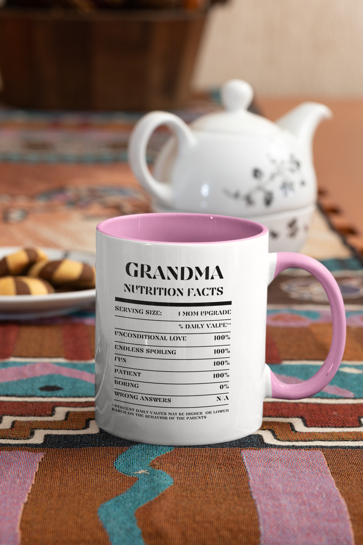 Nutrition Facts Accent Mug - Grandma