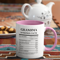 Nutrition Facts Accent Mug - Grandma