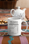 Nutrition Facts Mug - Grandma