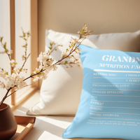 Nutrition Facts Pillow - Grandma - White