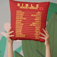 Emergency Bible Numbers Christian Pillow Gold