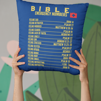 Emergency Bible Numbers Christian Pillow Gold
