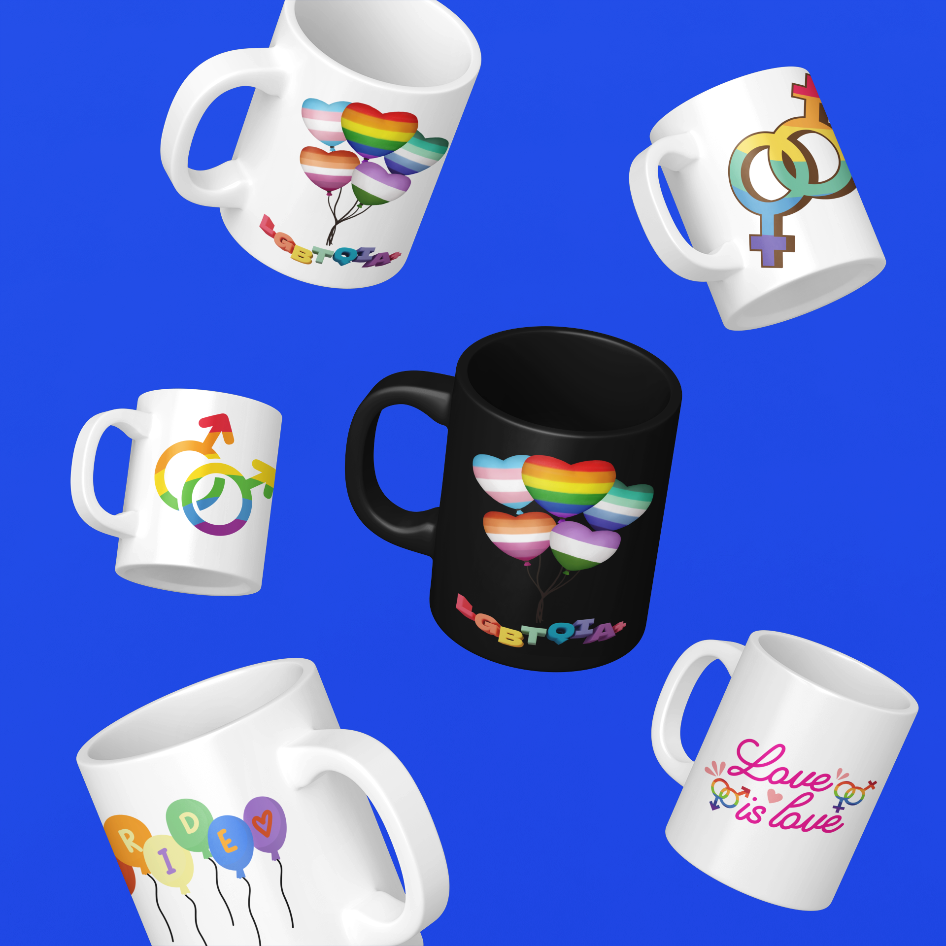 Pride Heart Balloons Mug