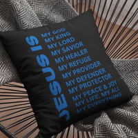 Jesus Is Christian Pillow Blue