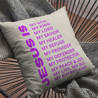 Jesus Is Christian Pillow Purple