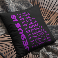 Jesus Is Christian Pillow Purple