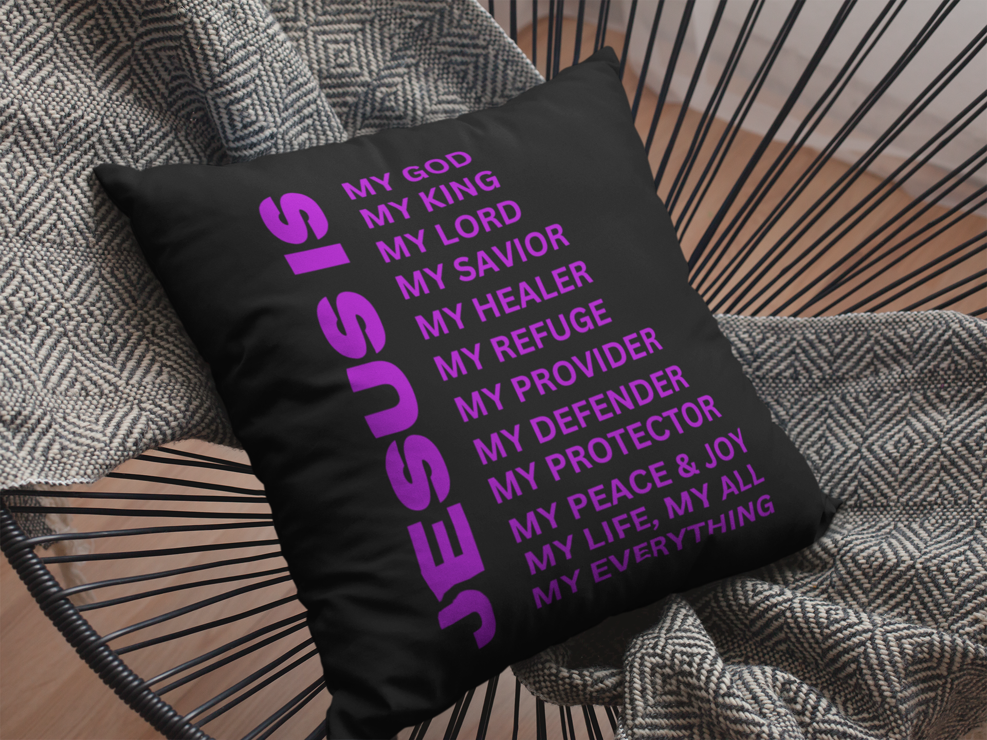 Jesus Is Christian Pillow Purple