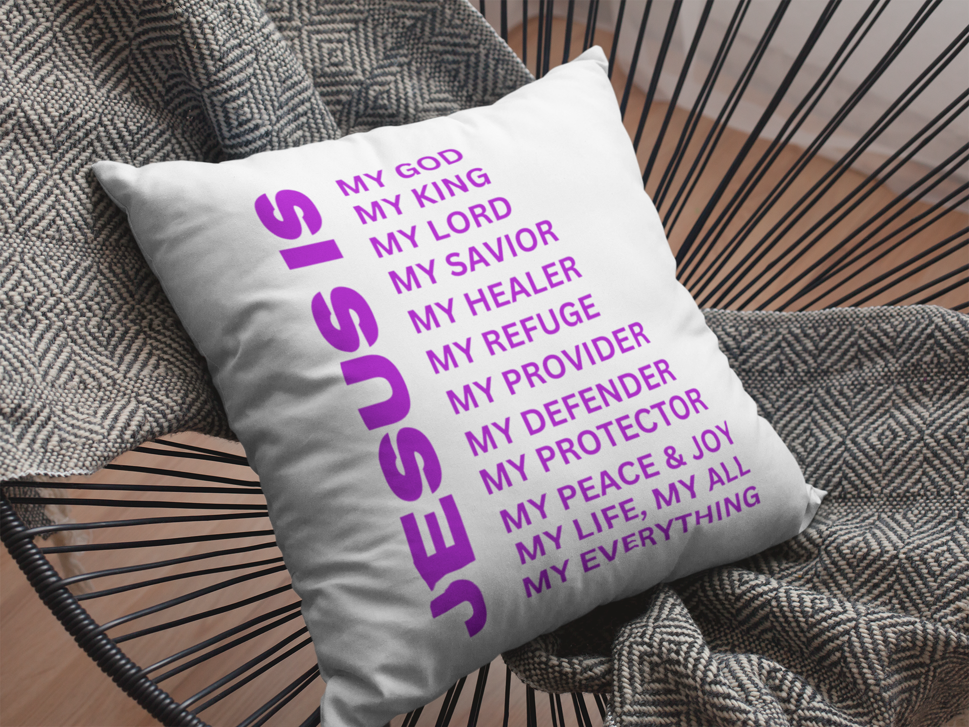 Jesus Is Christian Pillow Purple