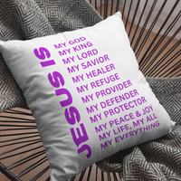 Jesus Is Christian Pillow Purple
