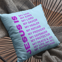 Jesus Is Christian Pillow Purple