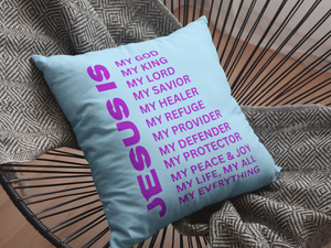 Jesus Is Christian Pillow Purple