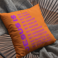 Jesus Is Christian Pillow Purple