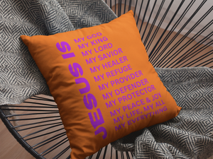 Jesus Is Christian Pillow Purple