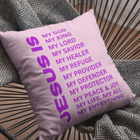 Jesus Is Christian Pillow Purple