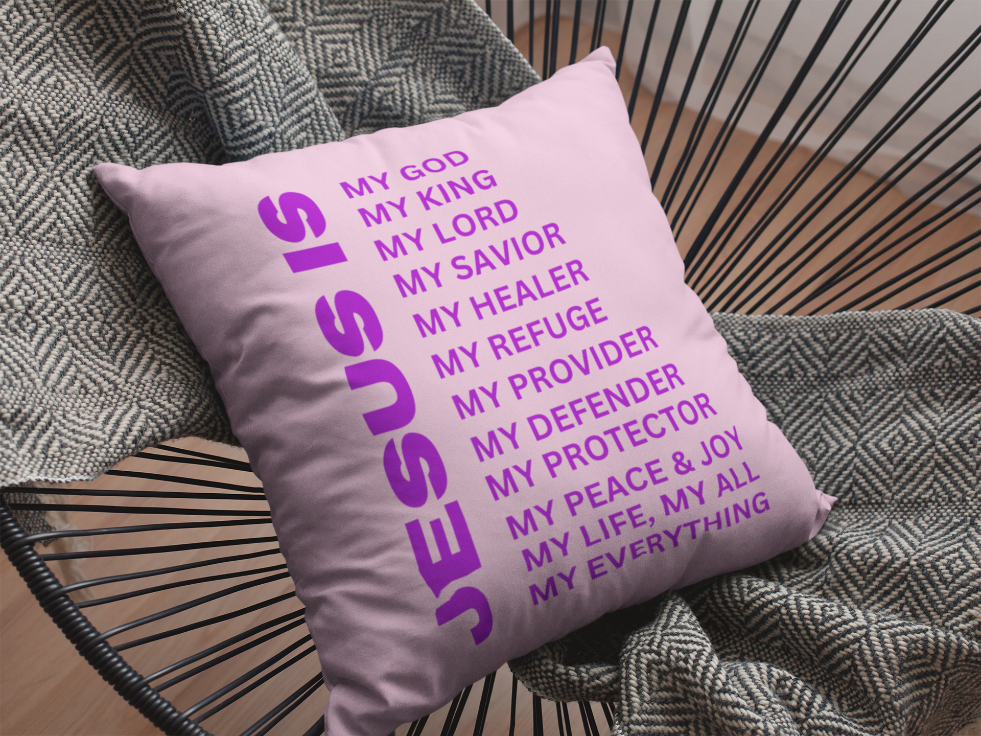 Jesus Is Christian Pillow Purple