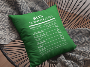 Nutrition Facts Pillow - Son - White