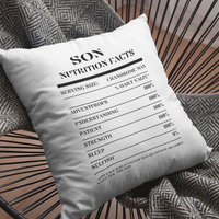 Nutrition Facts Pillow - Son - Black