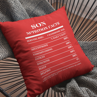 Nutrition Facts Pillow - Son - White