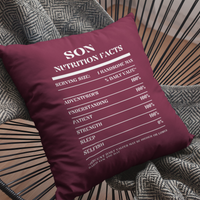 Nutrition Facts Pillow - Son - White