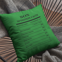 Nutrition Facts Pillow - Son - Black