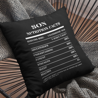 Nutrition Facts Pillow - Son - White