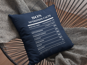 Nutrition Facts Pillow - Son - White