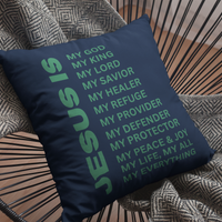 Jesus Is Christian Pillow Green