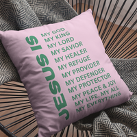 Jesus Is Christian Pillow Green