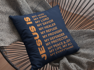 Jesus Is Christian Pillow Orange